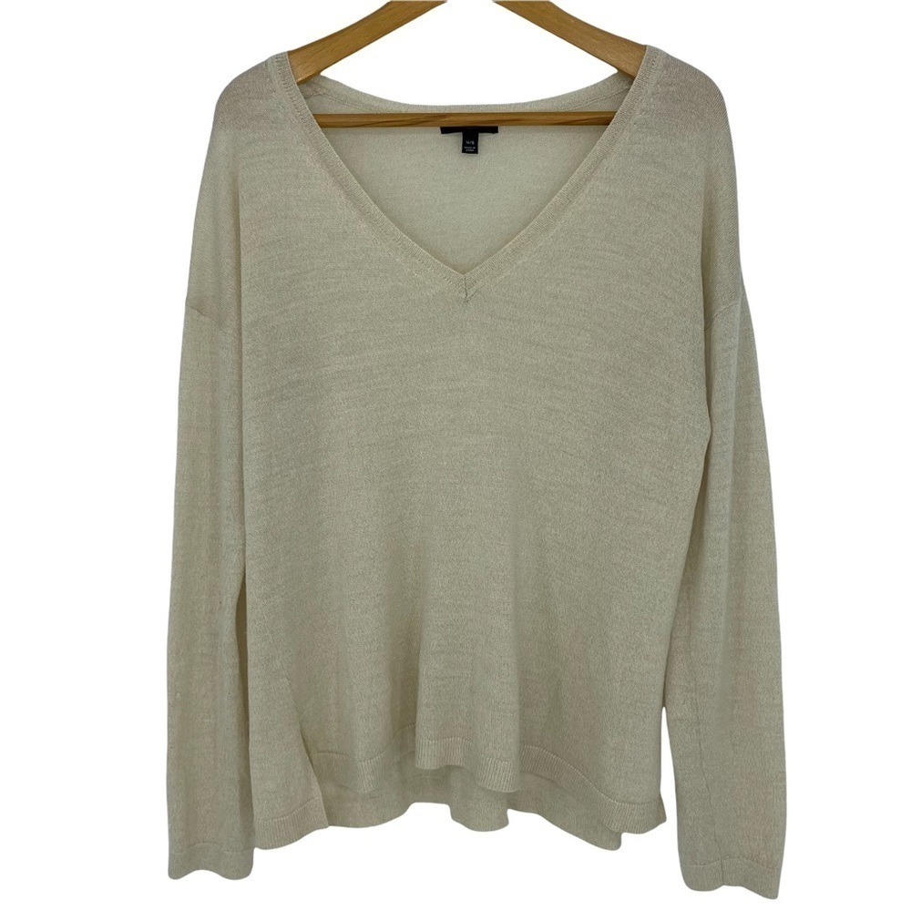 Lane Bryant fine merino wool gold sheer v-neck sweater, 14/16
